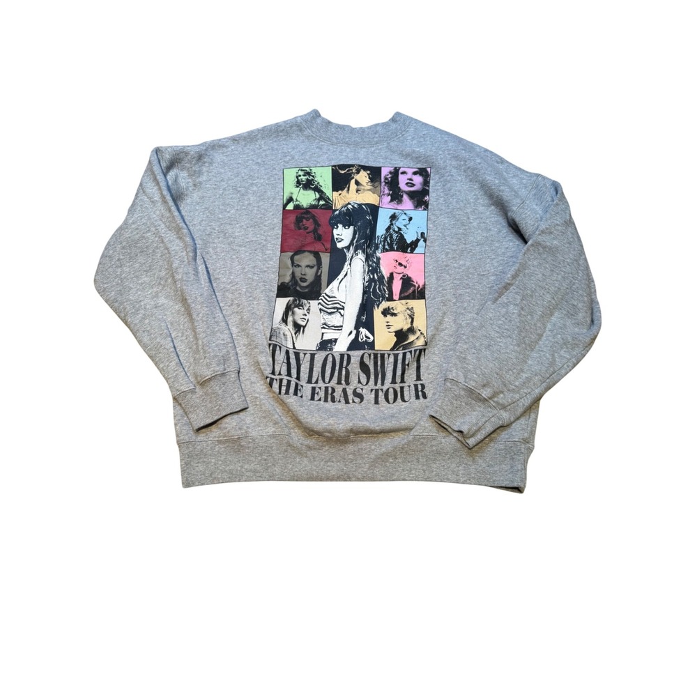 Taylor Swift The Eras Tour Sweatshirt Gray Crewneck Concert Merch XS Oversized
